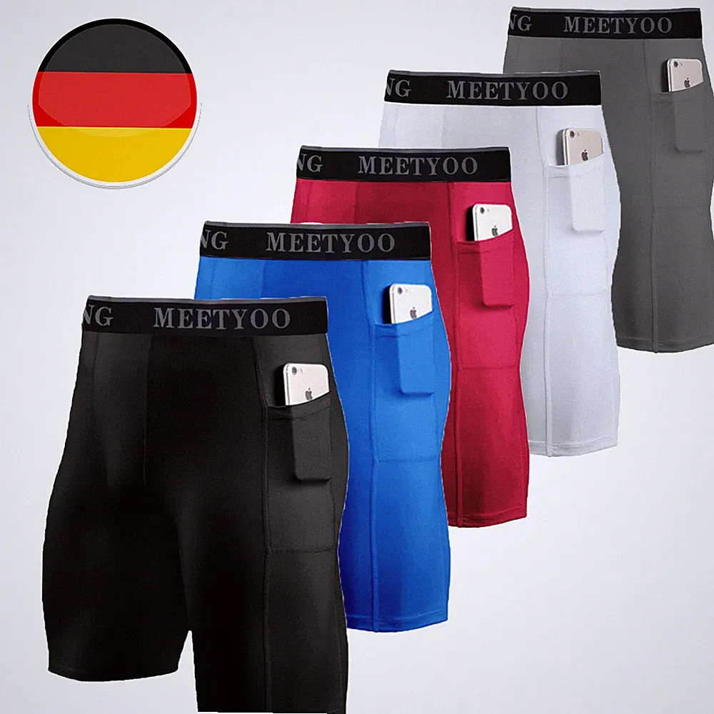 Herren Kompressionshose Laufhose Leggings Tights Kurz Stretch Training Sporthose