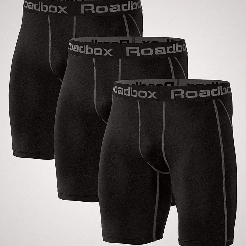 Herren Kompressionsshorts, 3er Pack, Schnelltrocknendes Base Layer Tights