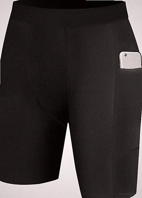 Herren Kompressionsshorts schnell trocknend atmungsaktiv mit Handytasche M–XL