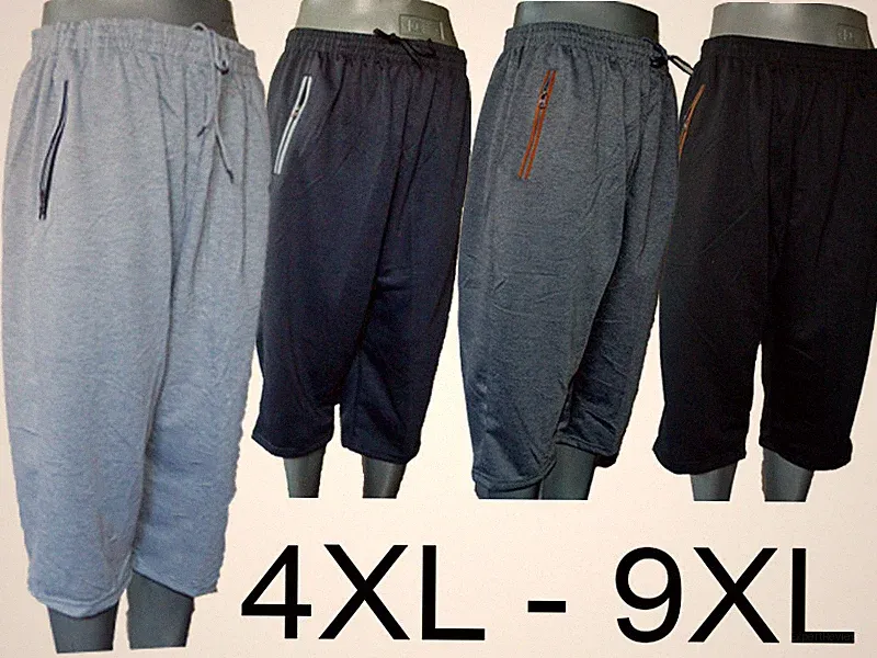 Herren kurze 3/4 Jogginghose Trainingshose Übergröße Hose 4XL-9XL Y6583LBKSL