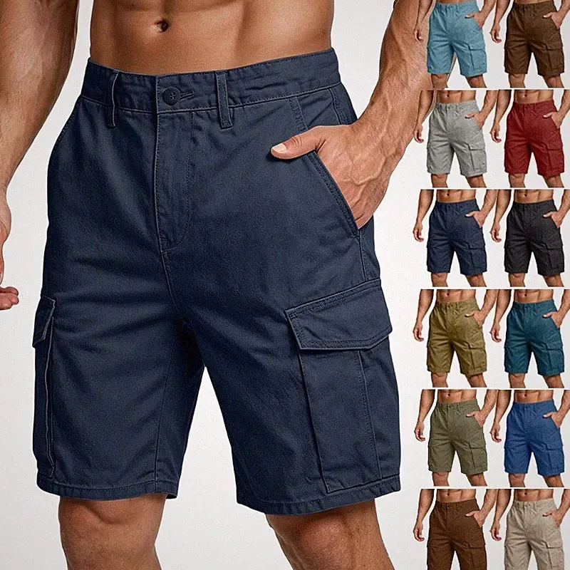 Herren Kurze Hose Bermuda Kurzhose Short Jogging Sporthose Polyester Cargo Hose