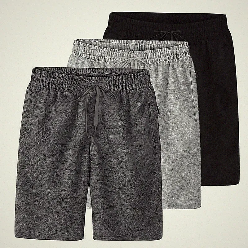 Herren Kurzhose Shorts Bermudas Sporthose Kurze Fitness Jogging mit Zip Taschen