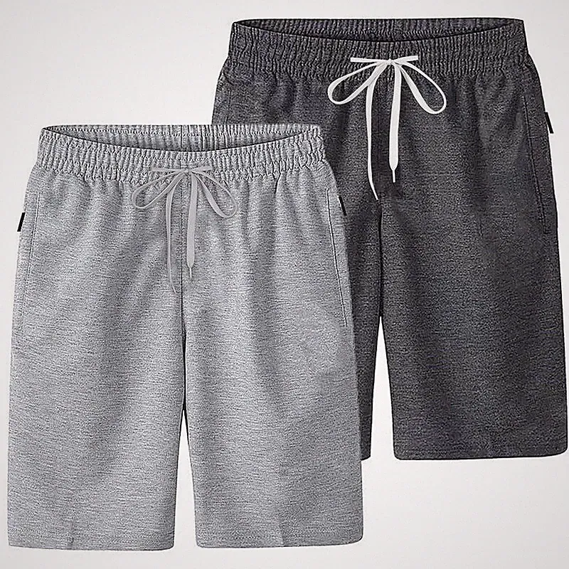 Herren Kurzhose Shorts Kurze Fitness Jogging mit Bermudas Sporthose Zip Taschen