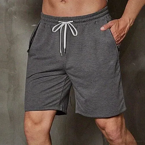 Herren Kurzhose Shorts Kurze mit Bermudas Sporthose Zip Jogging Taschen Fitness
