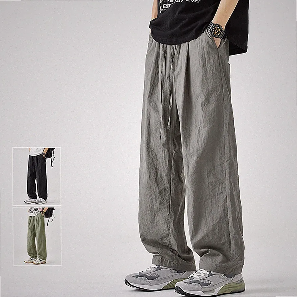 Herren Lauf Jogginghose Hose Einfarbig Kordelzug Taille Gerades Bein Passform