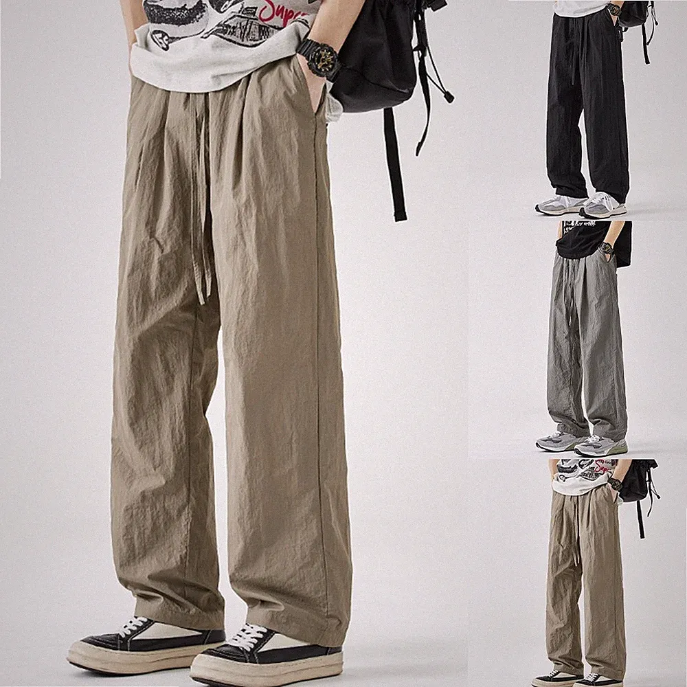 Herren Laufhose Kordelzug Taille für freizeit Jogginghose volle Länge