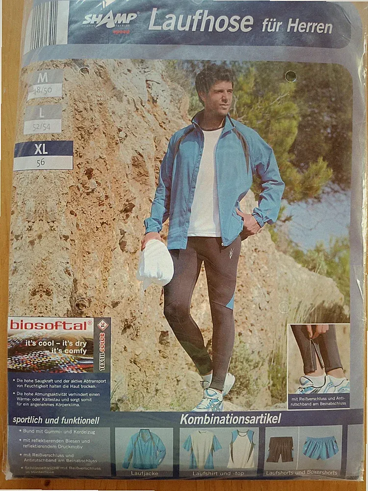 Herren Laufhose Tight, Fitness, Größe XL, Grau