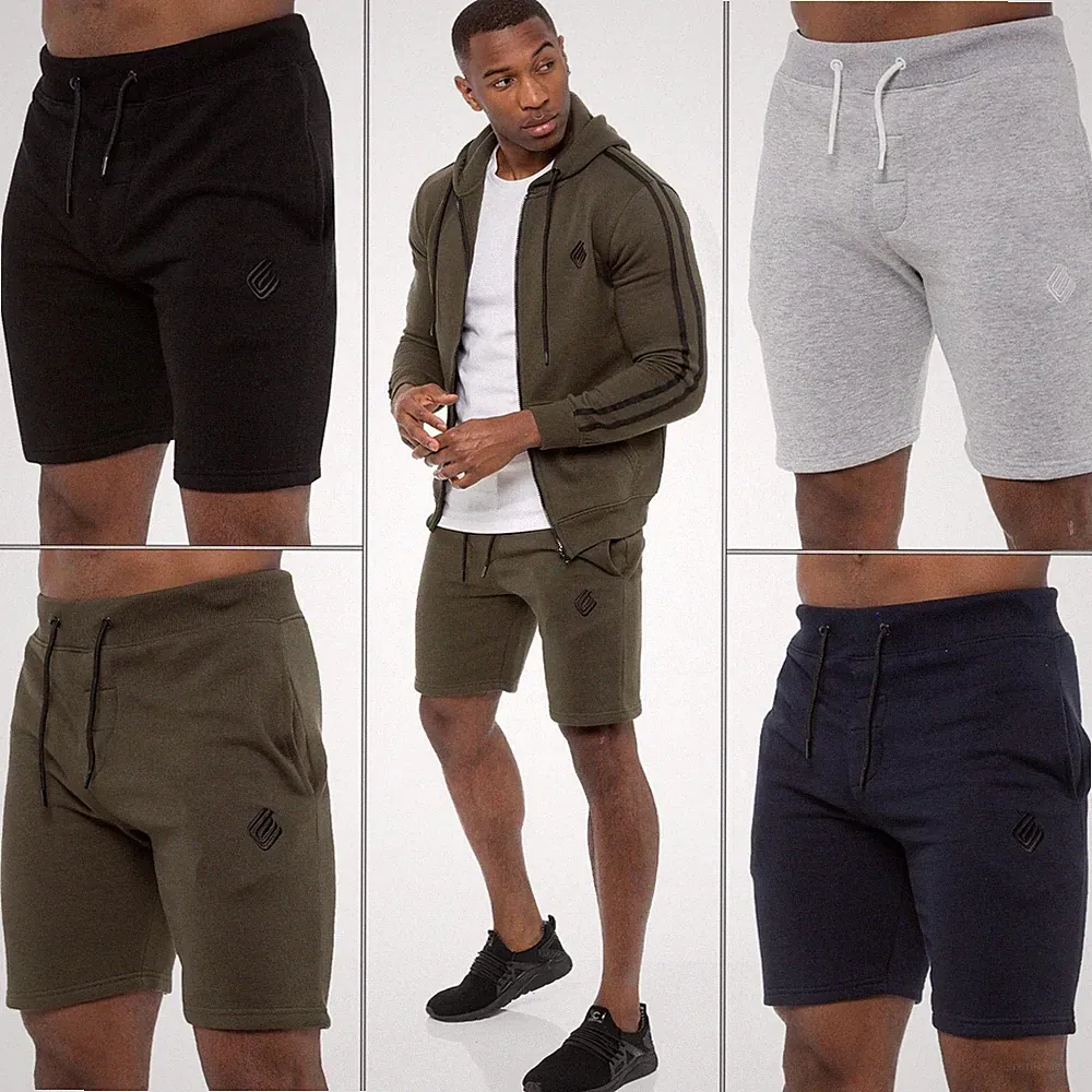 Herren Laufshorts Fleece Jogging Fitness Elastischer Bund Sweat Halbe Hose