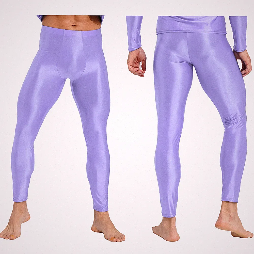 Herren Leggings Nylon Hosen Sport Kompressionshose Elastischer Bund Unterhose