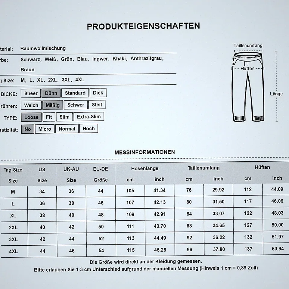 Herren-Leinenhose-mit Stretch weitem Bein – lässige lange Jogginghose