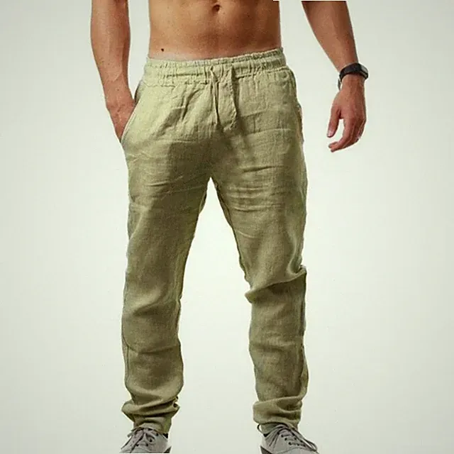 Herren lockere Freizeithose mit Kordelzug und elastischem Bund Jogging Sporthose