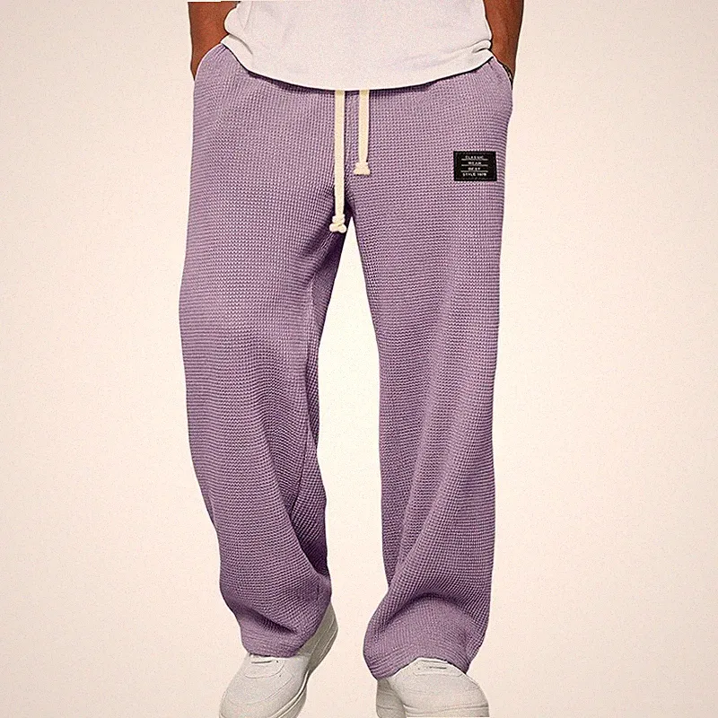 Herren Lockere Gerade Hose Weites Bein Sweatpants Jogginghose Atmungsaktiv