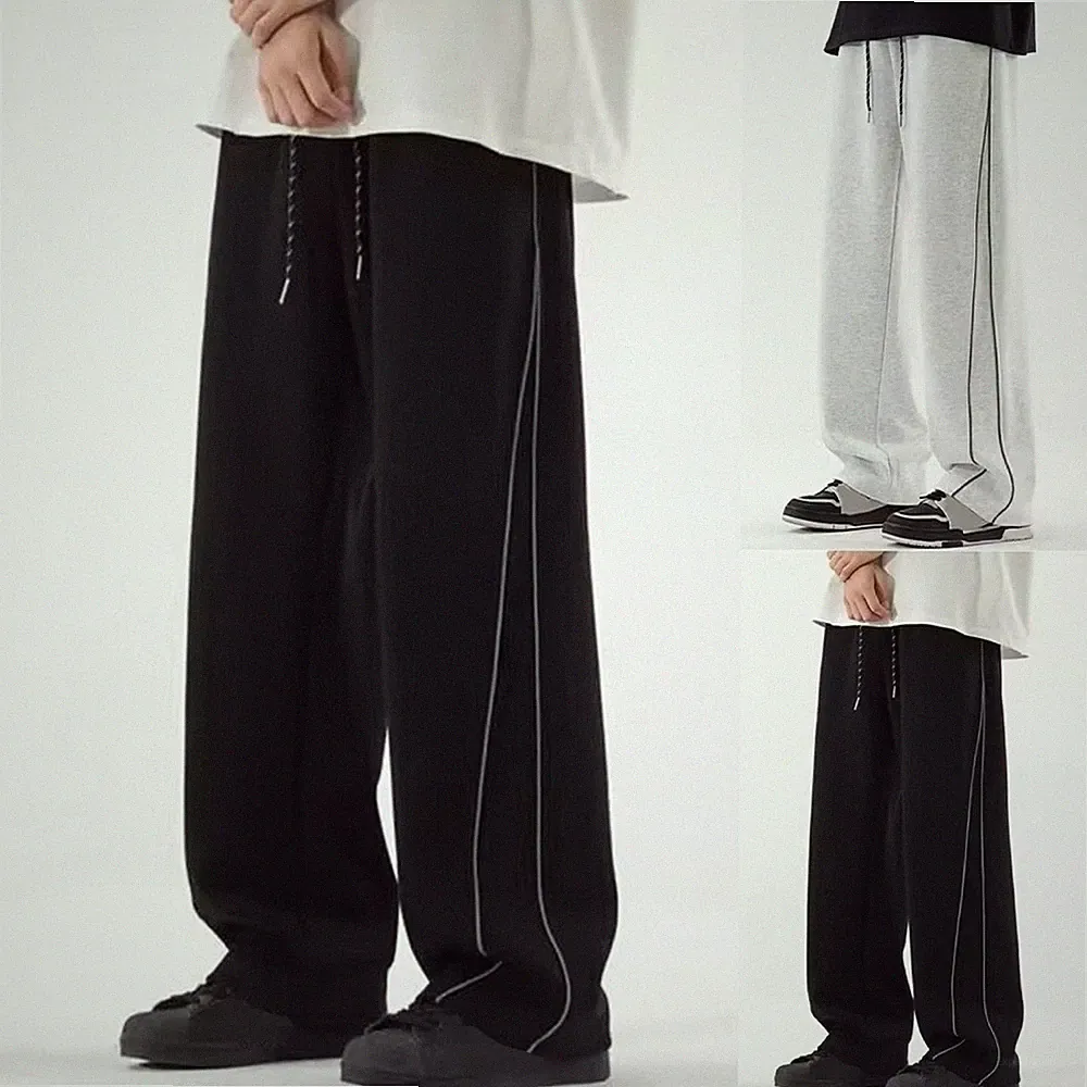 Herren Lockere Passform Baggy Jogginghose Weites Bein Sporthose Freizeit Alltag