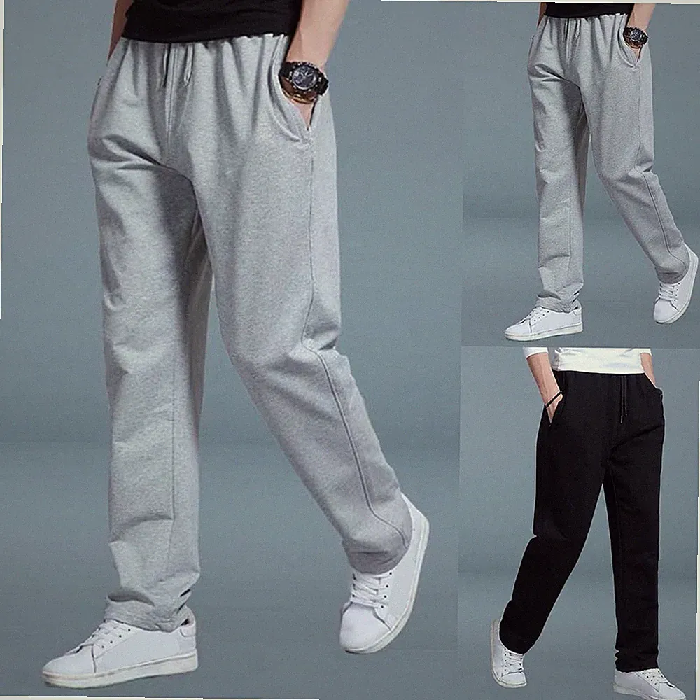 Herren Loose Fit gerades Bein Jogginghose Sweatpants Fitness Laufho