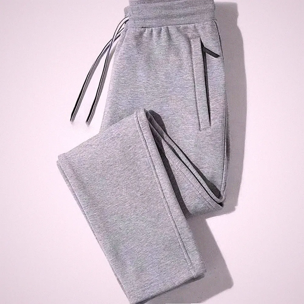 Herren Loose Fit Jogginghose mit Gummibund Kordelzug und Reißverschlusstaschen