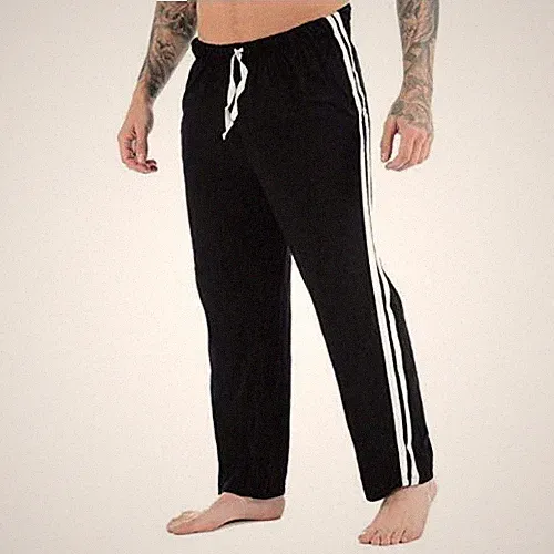 HERREN LOUNGE HOSE PYJAMA GESTREIFT JOGGINGHOSE NACHTWÄSCHE HOSE 1 STÜCK