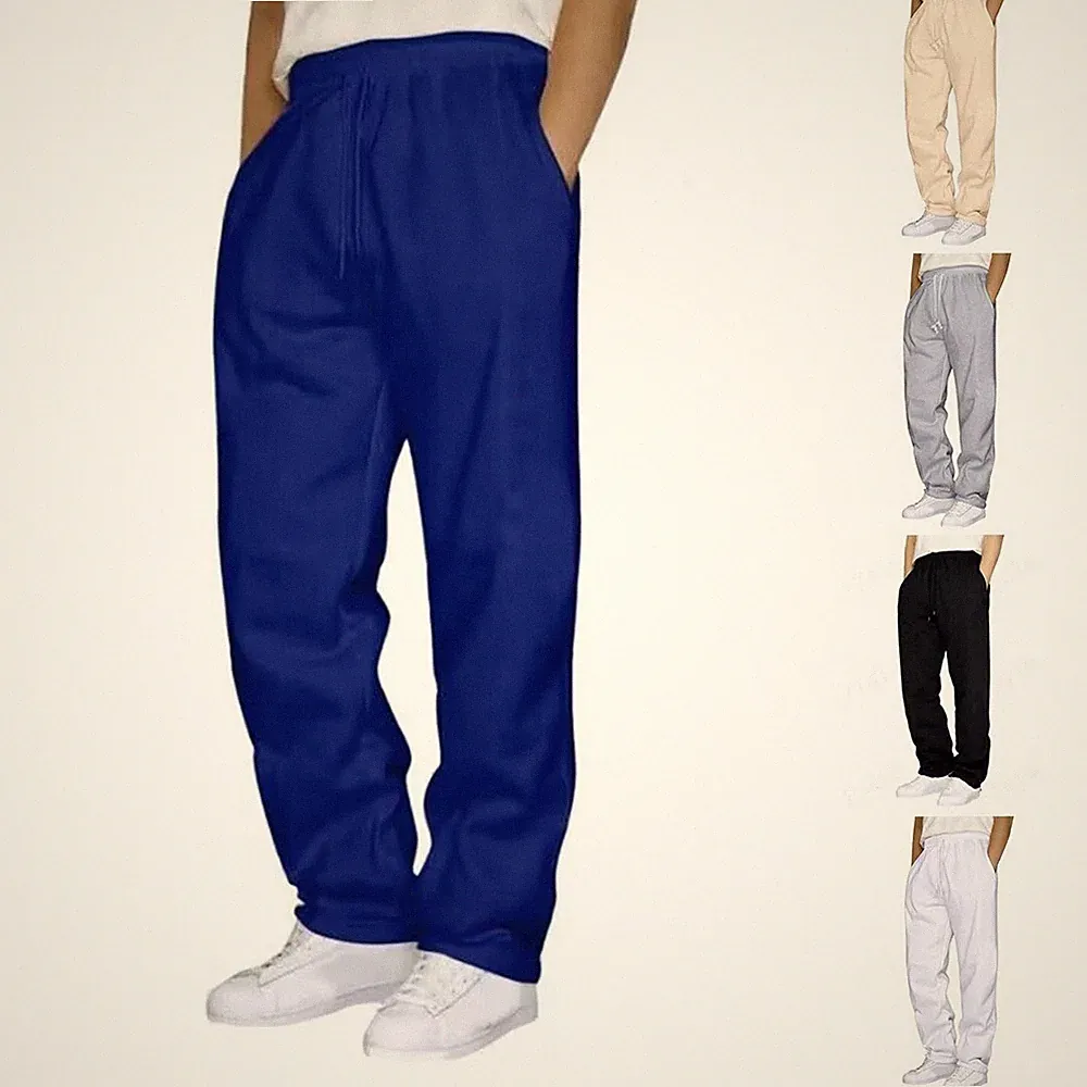 Herren Outdoor Sport für freizeit Hose mit Kordelzug Jogginghose Straight Fit