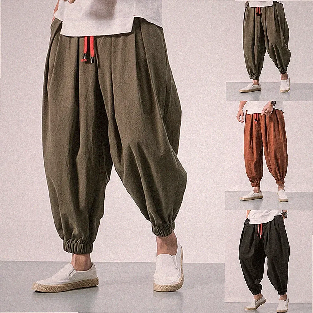 Herren Oversize für freizeit Jogginghose Haremsstil Loose Fit Volle Länge Hose