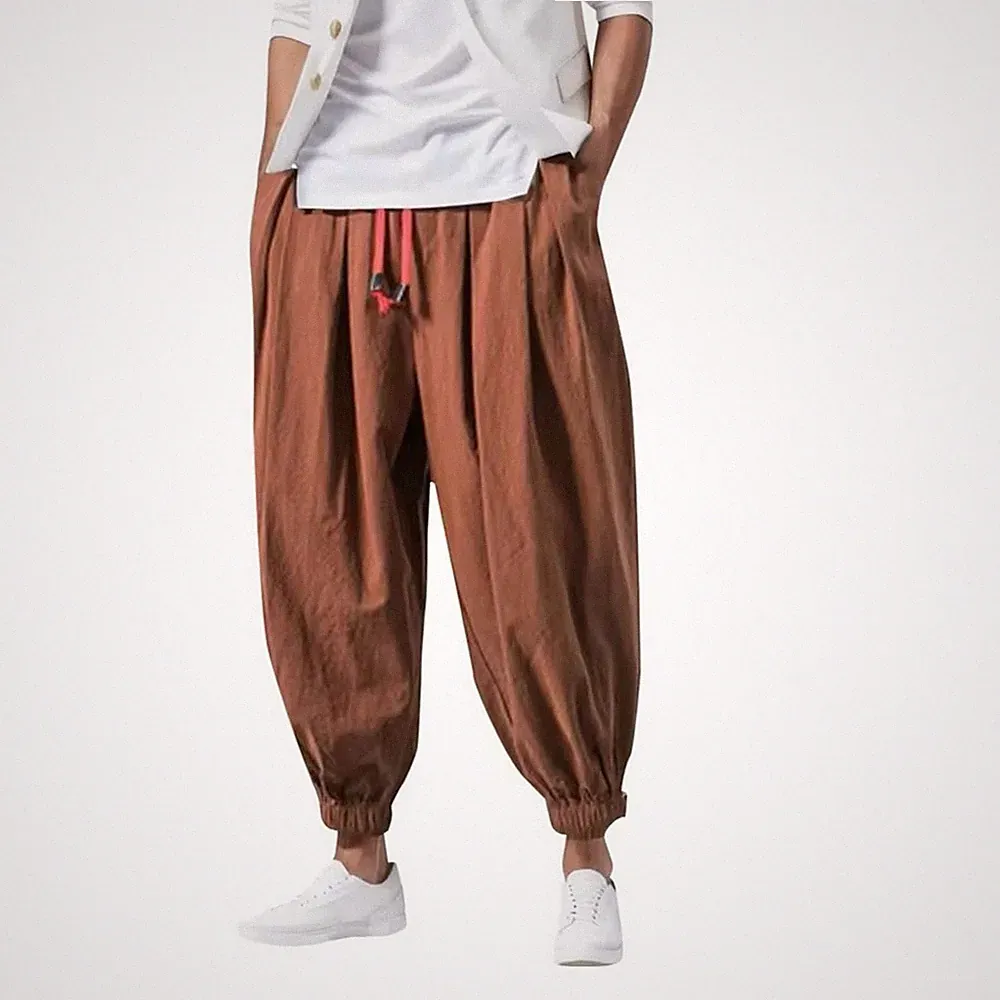 Herren Oversize für freizeit Jogginghose Haremsstil Loose Fit Volle Länge Hose