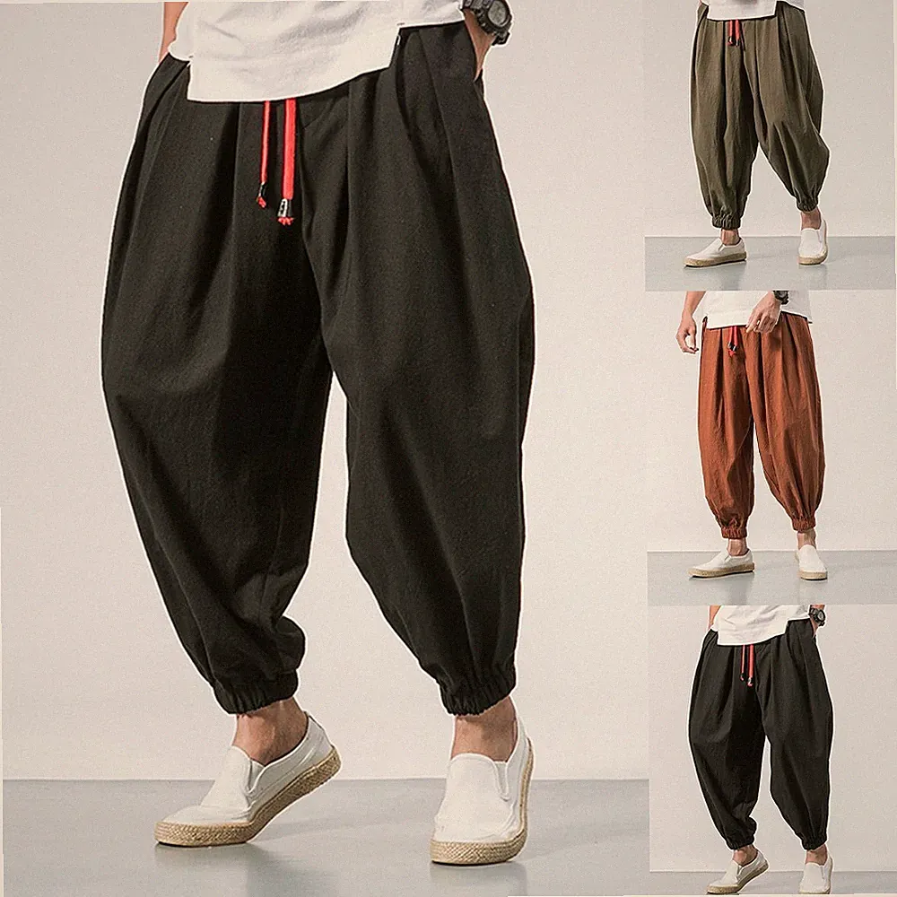 Herren Oversize Jogginghose Haremsstil Loose Fit Hose für alle Jahreszeiten