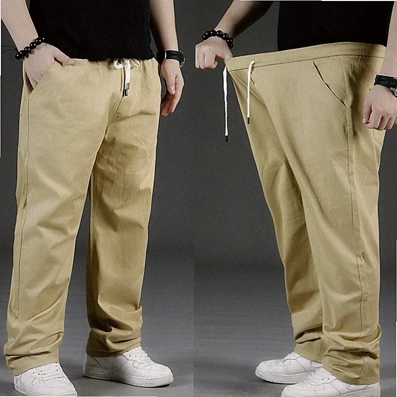 Herren Plus Size Hose Locker Baumwolle Cargo Gerade Bein Arbeitshosen