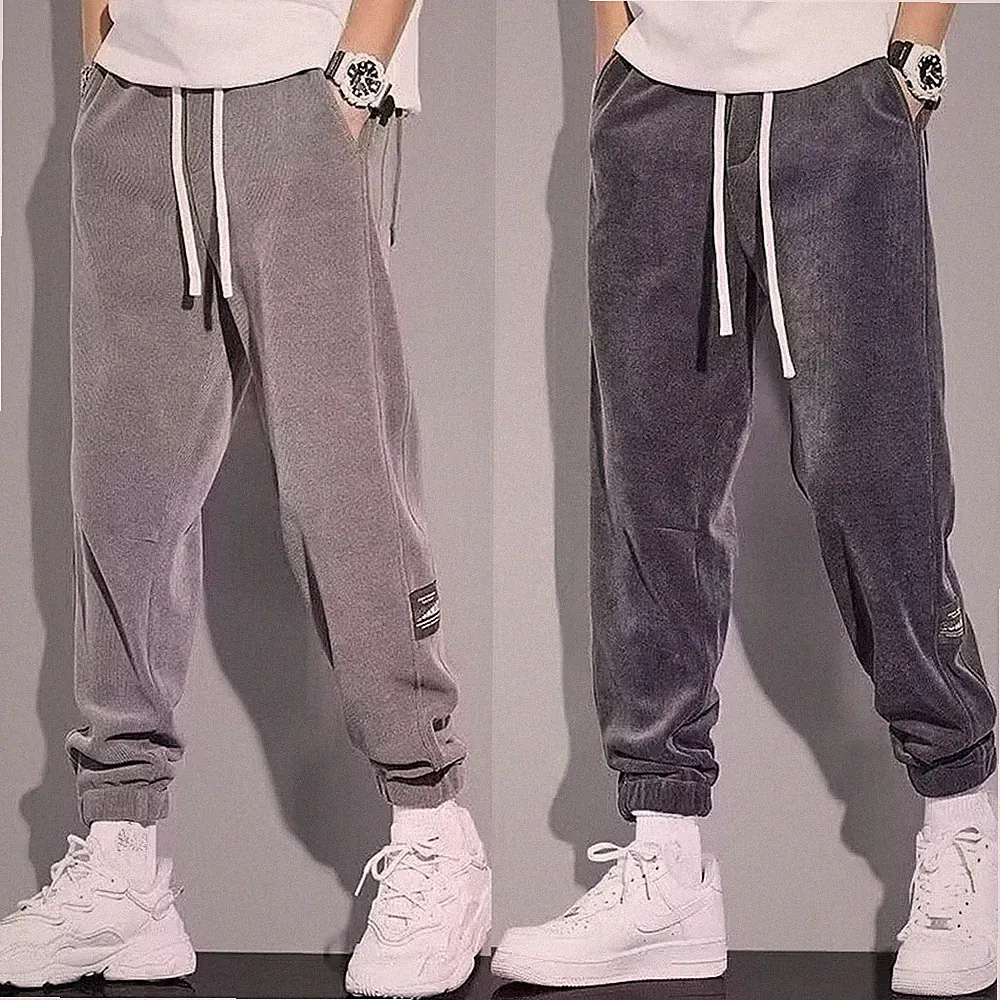 Herren Polyester Jogginghose Hose für den Alltag Elastischer Bund Kordelzug