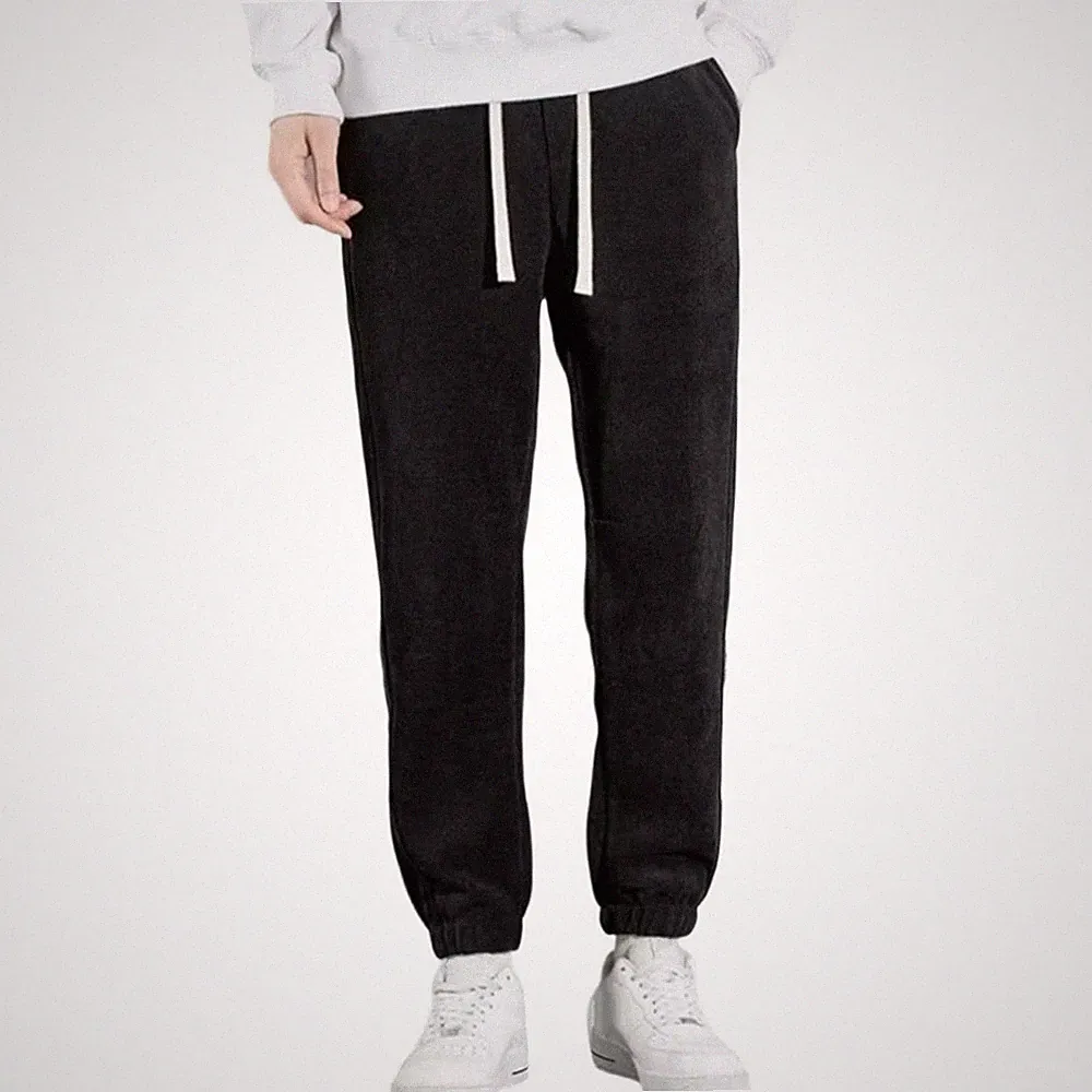 Herren Polyester lose gestreift Freizeithose knöchellang Jogginghose Sweatpants
