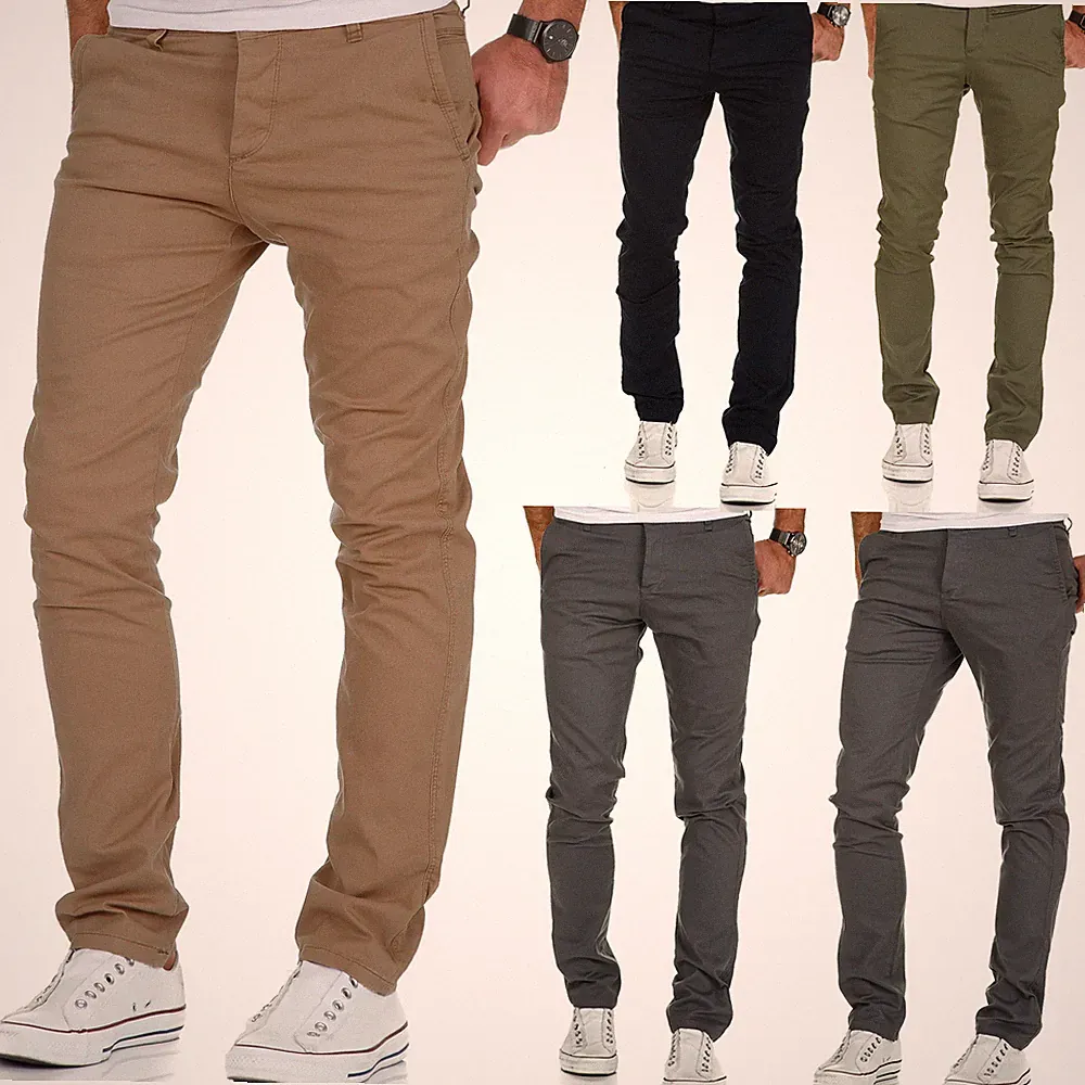 Herren Regular Slim Stretch Chino Hose Fit R7009