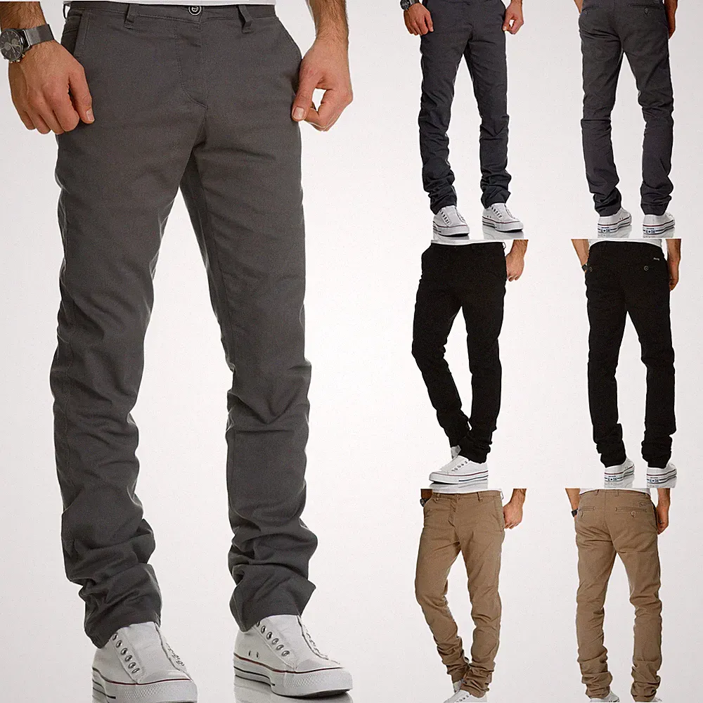 Herren Regular Slim Stretch Chino Hose Fit R7019