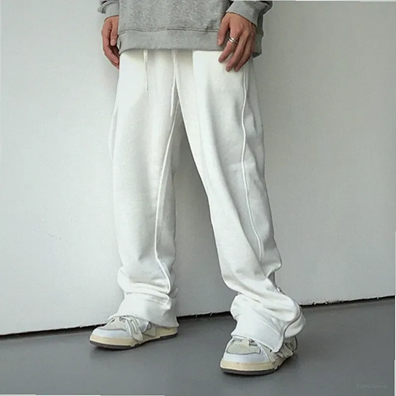 Herren Retro Sweatpants Sporthose Slacks Jogginghose Hohe Taille
