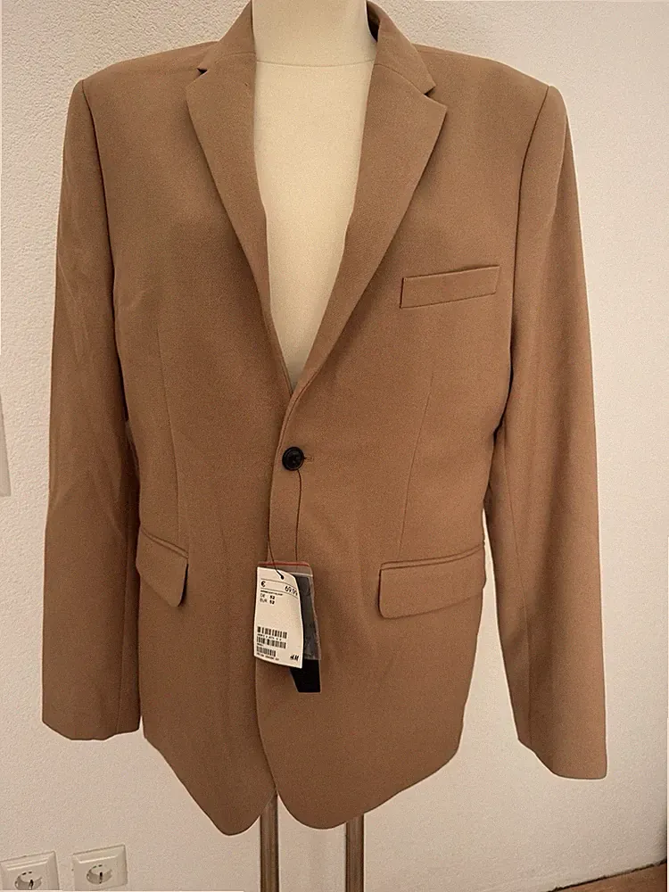 Herren Sakko Slim Fit Gr. 52 Camel Beige NEU mit Etikett