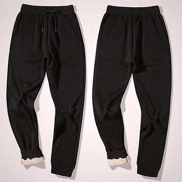 Herren Sherpa-Fleece Gefüttert Hose Jogginghose Konisch Sport Locker Kordelzug