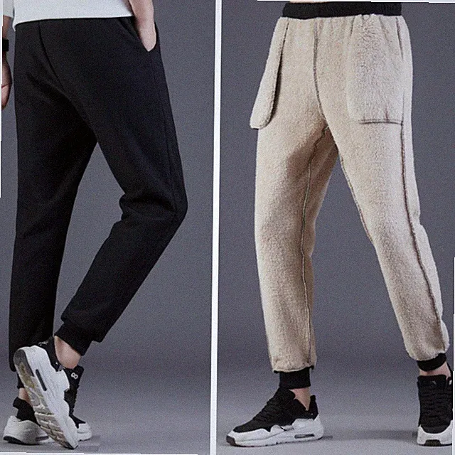 Herren Sherpa-Fleece Gefüttert Hose Laufen Jogginghose Warm Übergröße Winter