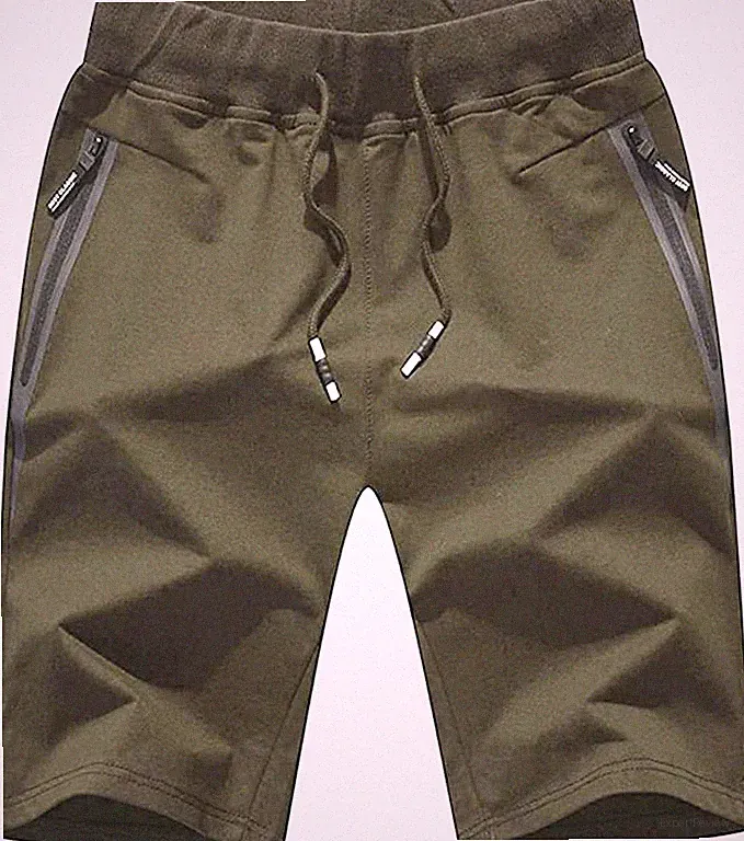 Herren Shorts Freizeit Sport Jogginghose Gummibund Reißverschlusstaschen Grün Medium