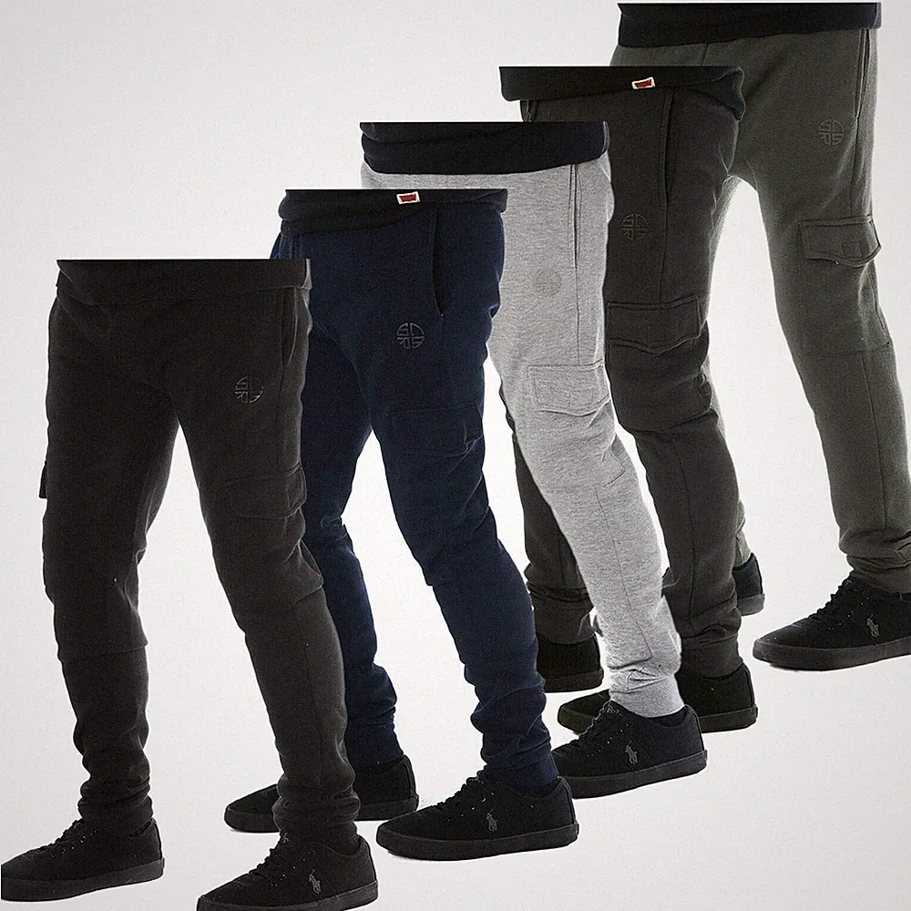 HERREN SLIM FIT COMBAT JOGGINGHOSE TRAININGSHOSE SWEATHOSE JOGGING GYM HOSE