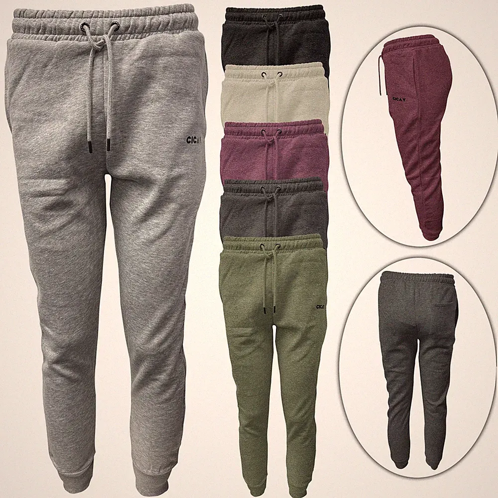 Herren Slim Fit Hose Rippsaum Skinny Jogginghose Sweathose Jogging Gym Bottoms