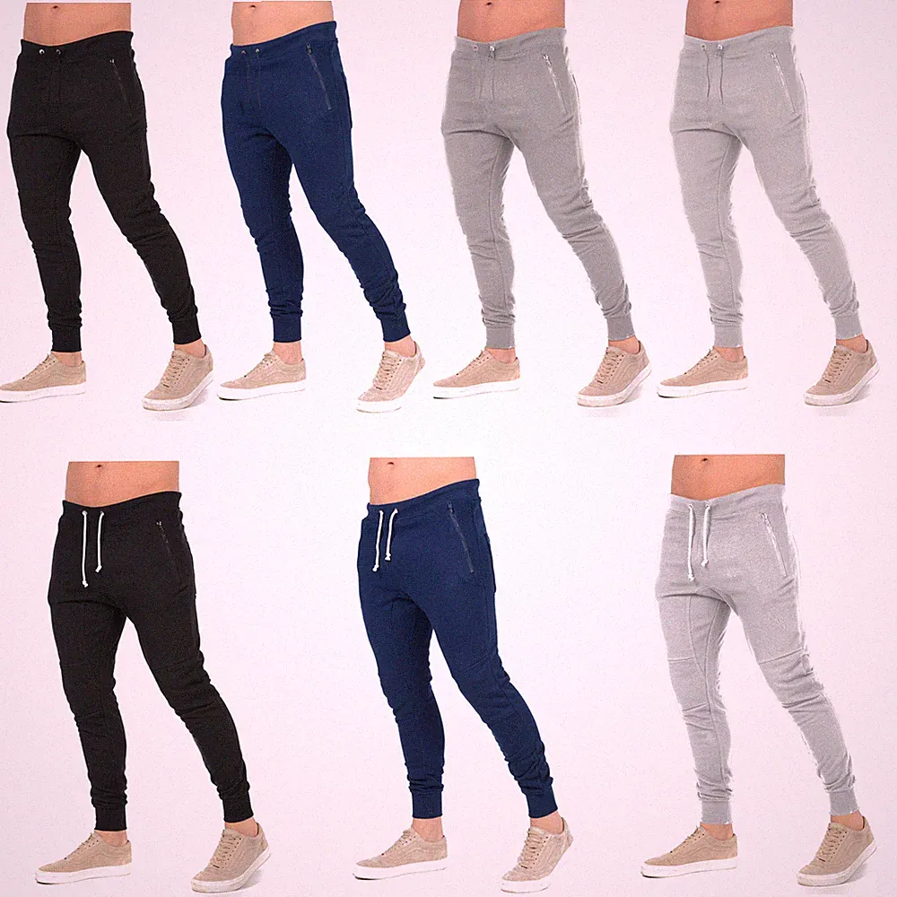 HERREN SLIM FIT TRAININGSHOSE SKINNY JOGGINGHOSE SWEATHOSE JOGGING GYM HOSE