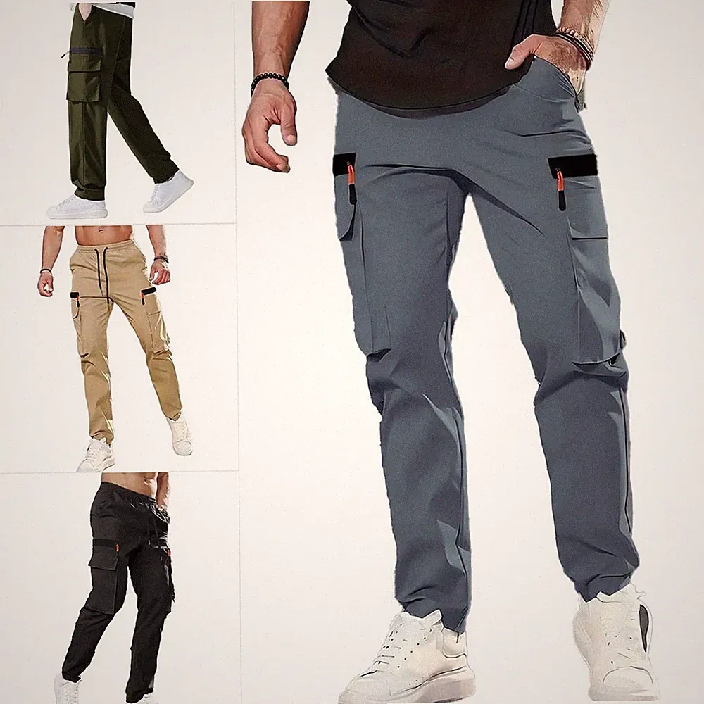Herren Soft Touch Polyester Spandex Jogginghose Cargo Style Wanderhose