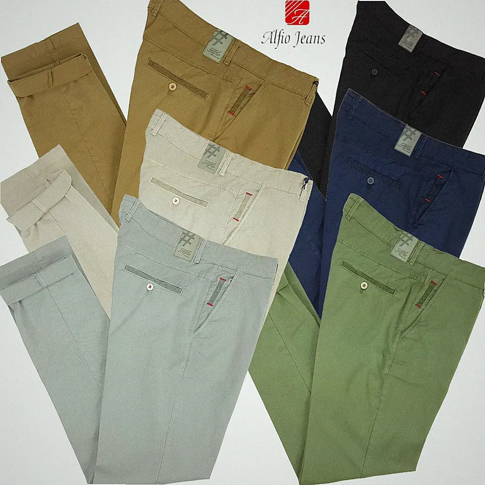 Herren Sommer Hose Baumwolle leicht Chino Slim Fit Stretch 48 52 54 58