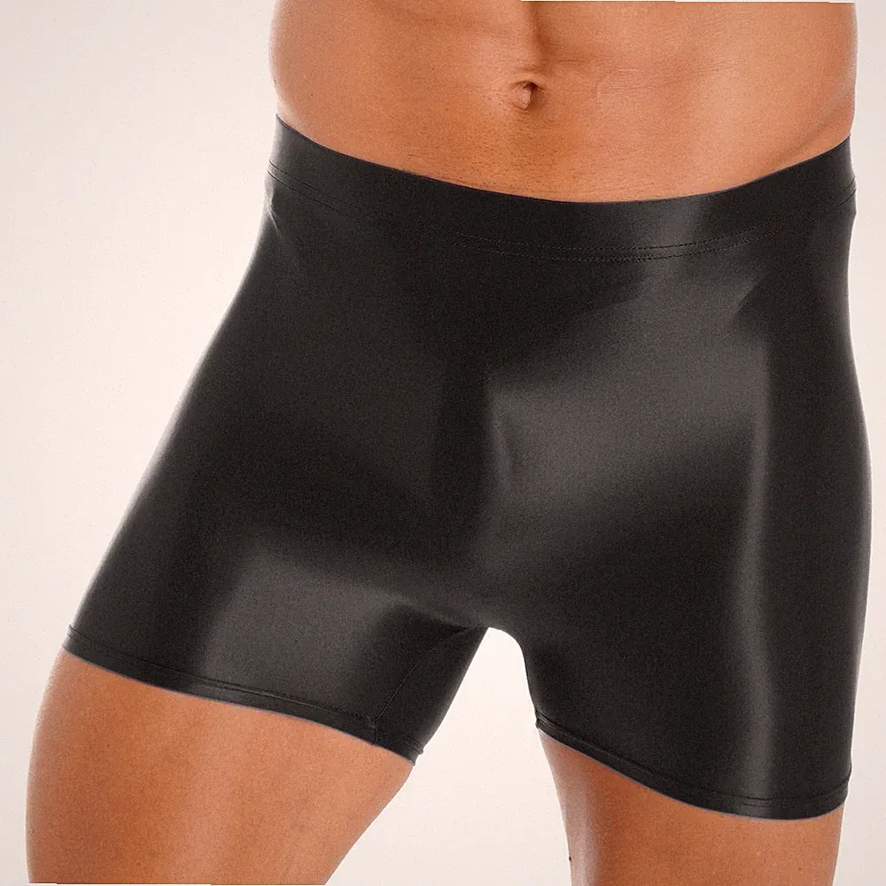 Herren Sport Badeshorts Glänzende Eng Kurze Hose Jogginghose Fitness DE