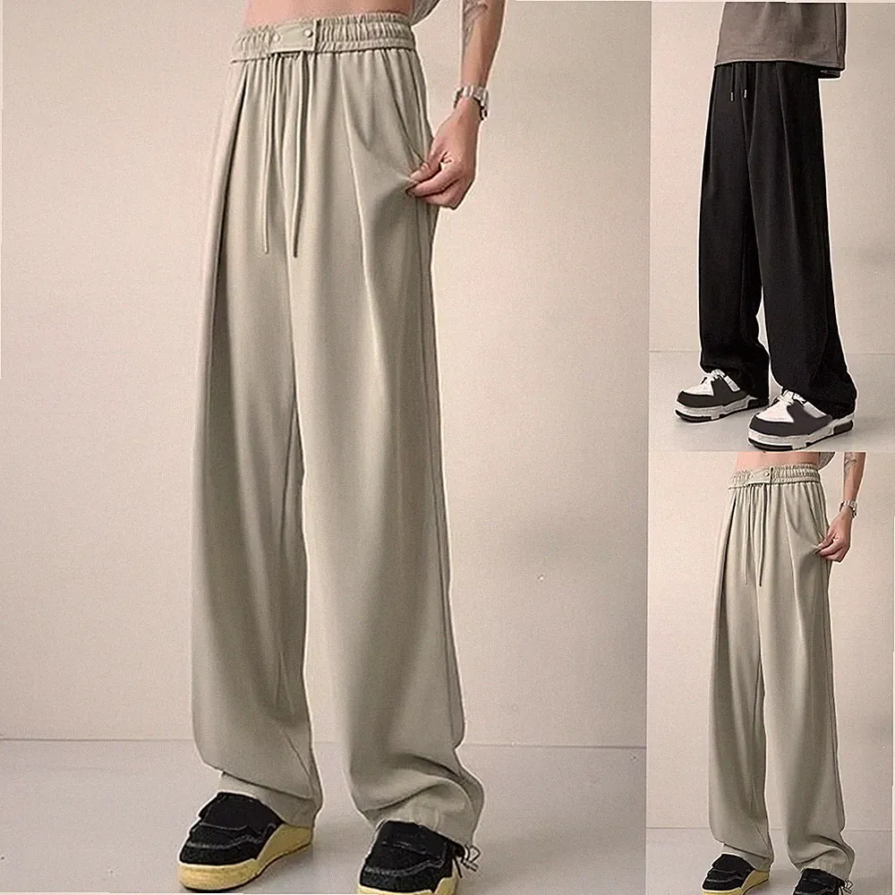 Herren Sport Freizeit Jogginghose Leicht Weites Bein Locker Einfarbig Hose