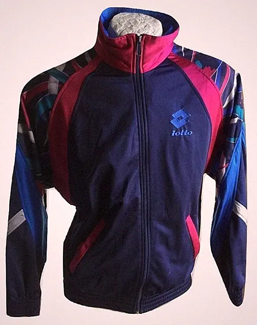Herren Sport Jacke Lot Tennis Sweatshirt Italienisch Full Zip Vintage Size L