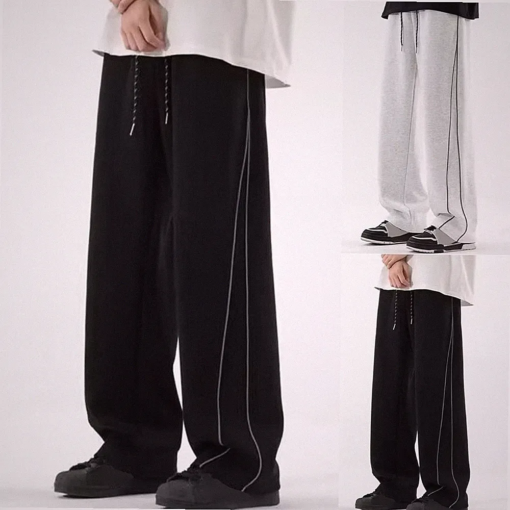 Herren Sport Jogginghose Lockere Passform Baggy Weites Bein Freizeithose für Ak