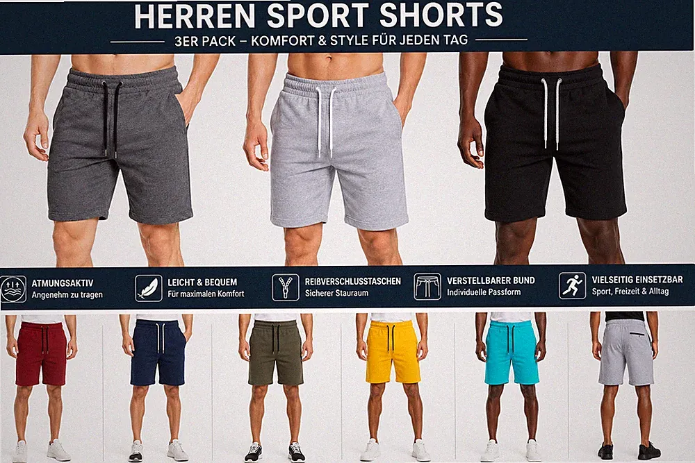 jogginghose herren kurz mit reißverschluss