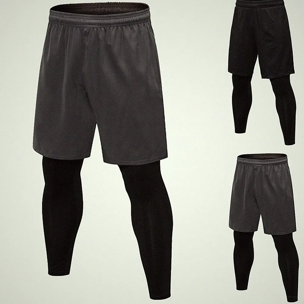 Herren Sporthose 2 in 1 Jogging Gym Training schnelltrocknend elastisch Laufhose