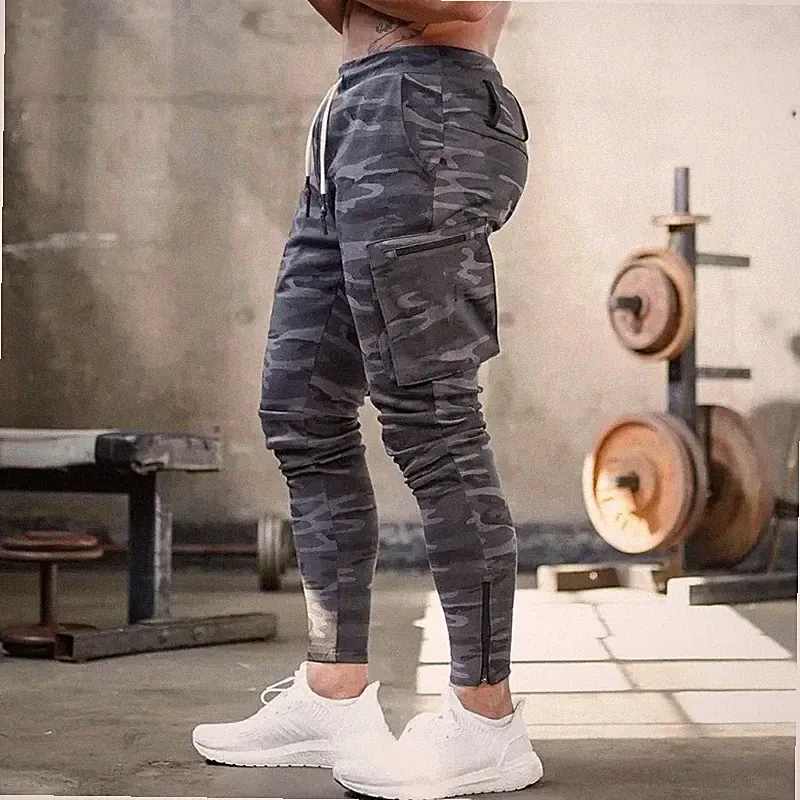 Herren Sporthose Jogger Jogginghose Sweatpants Trainingshose Cargo Hose mit Zip