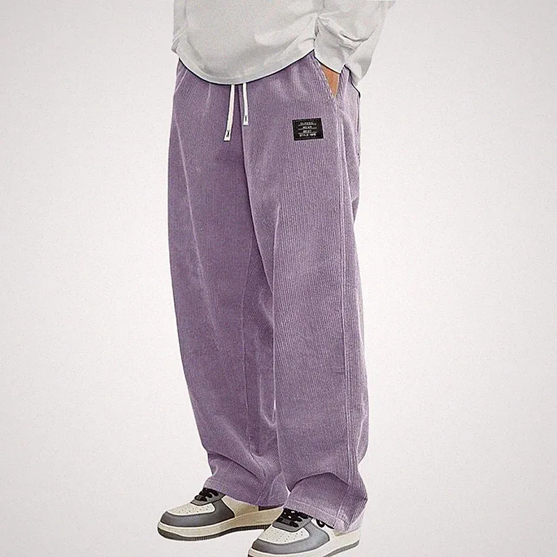 Herren Sporthose Jogger Jogginghose Sweatpants Trainingshose Cord Weites Bein
