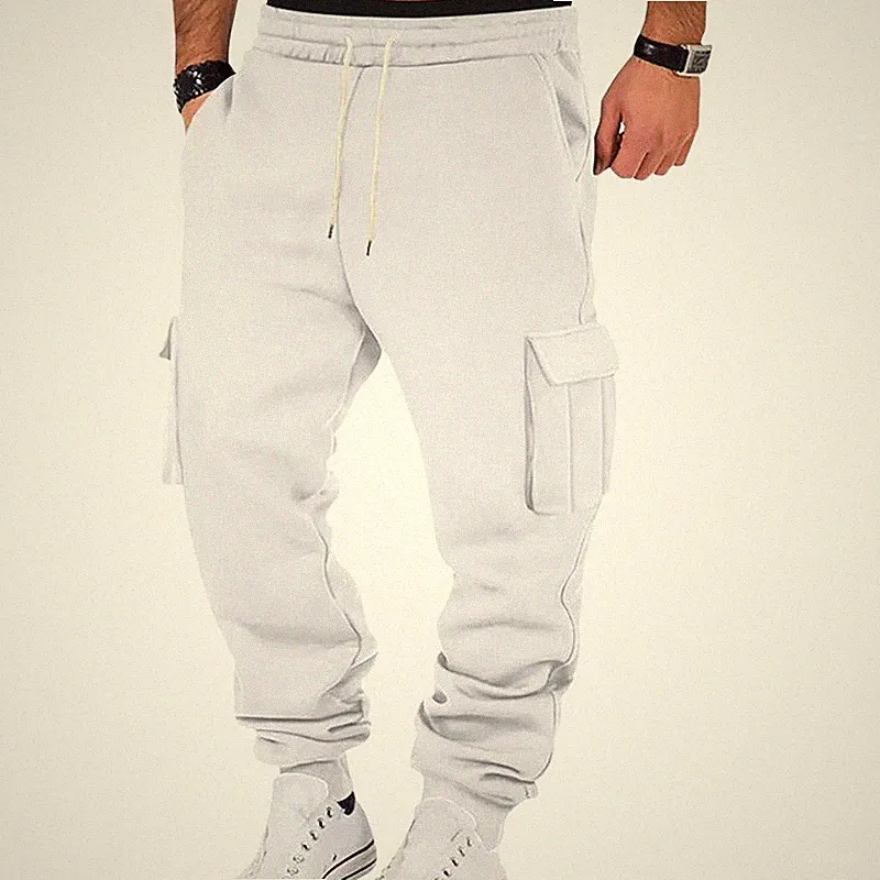 Herren Sporthose Multi-Pocket mit Kordelzug - Lässige Jogginghose Freizeit