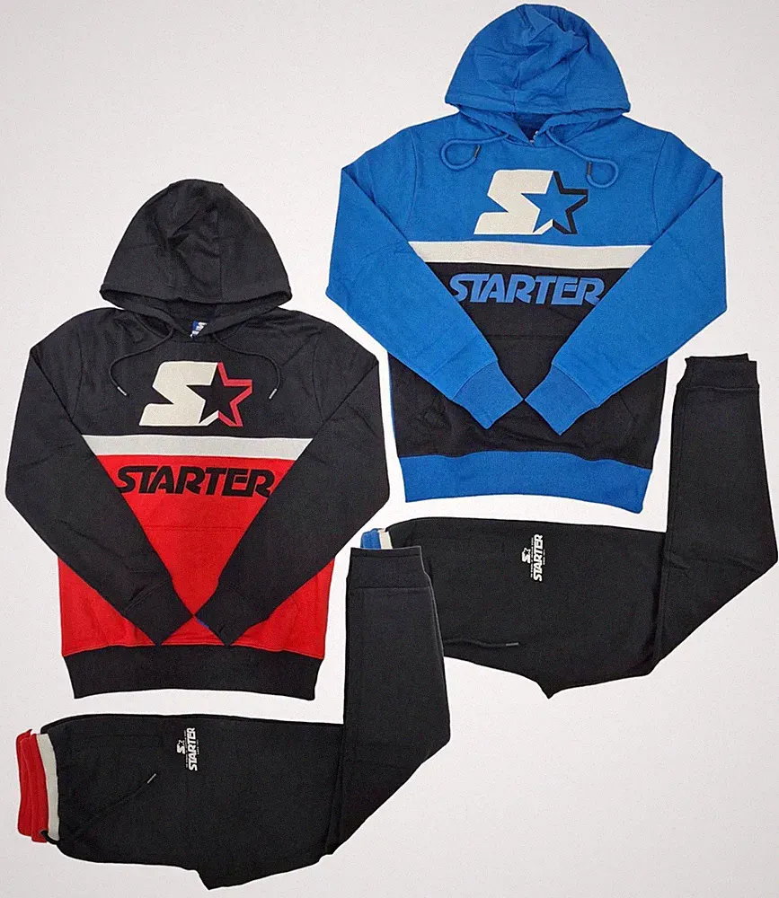 Herren Starter Trainingsanzug Set Kapuze & Jogginghose 2-Piece Baumwollmischung