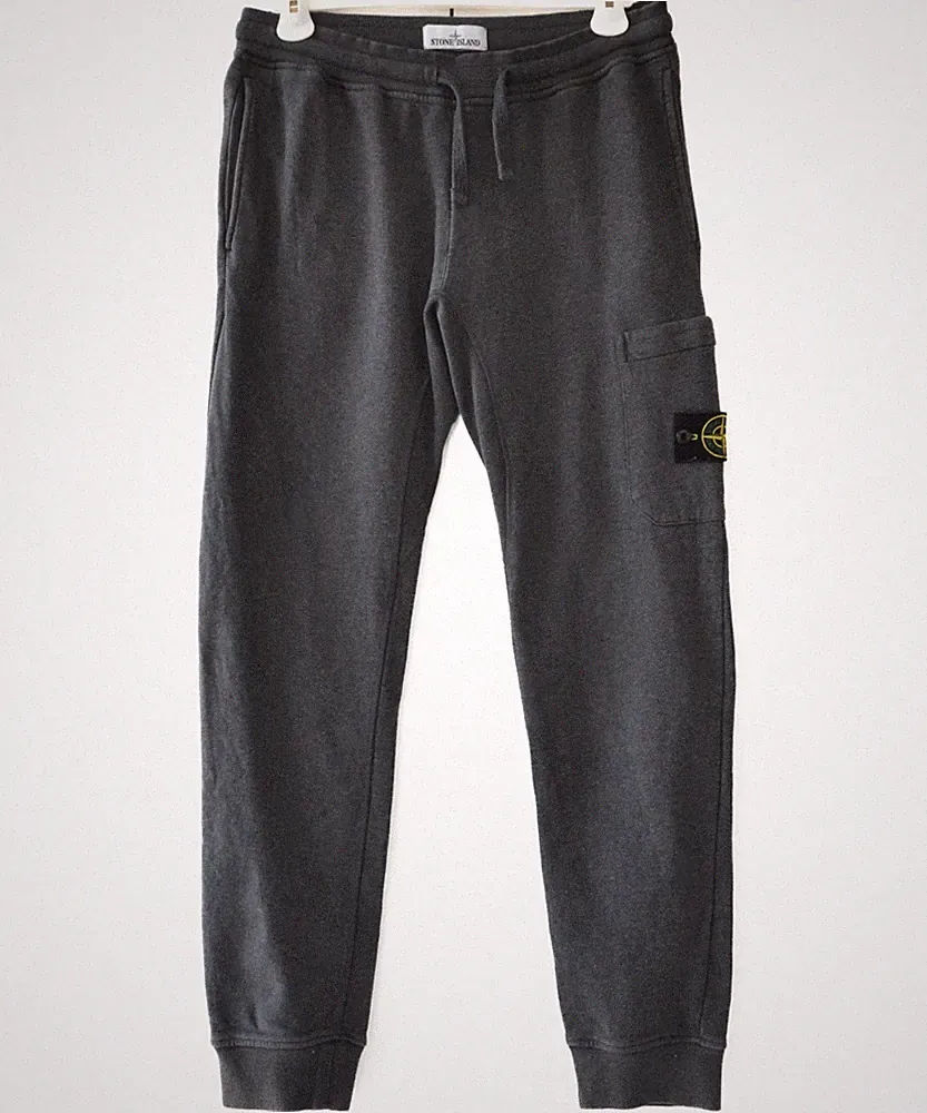 Herren STONE ISLAND Trainingshose Jogginghose Baumwolle Cargohose Taschen Grau M